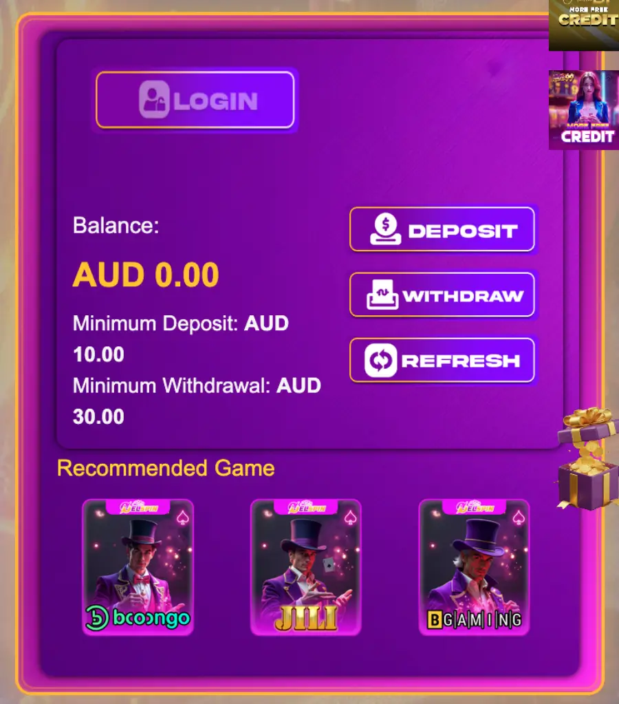 Nel spin casino mobile interface with bottom navigation bar